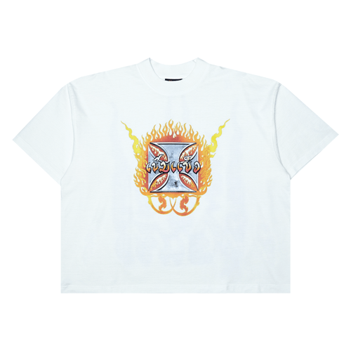 KEM2HAND SUN FADED BOXY T-SHIRT WHITE