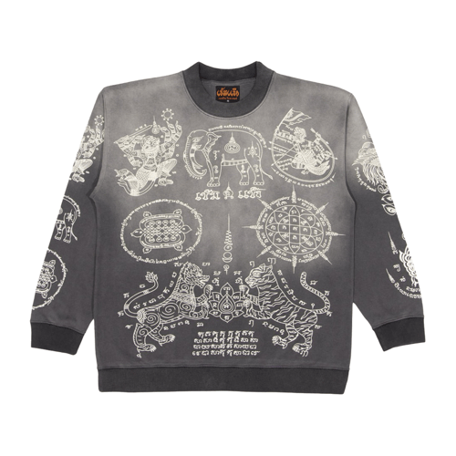 KEM2HAND OVERPRINT YANTRA SWEATER BLACK