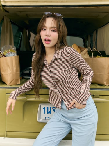 Bestie polo longsleeve (Brown)