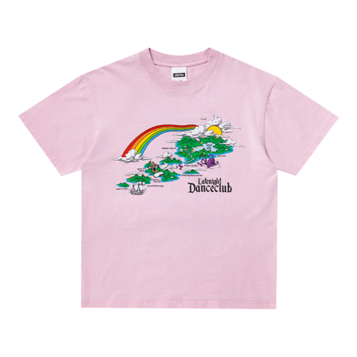 LATE NIGHT DANCE CLUB SECRET MAP SOUVENIR T-SHIRT PINK