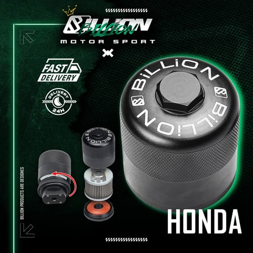 Billion กรองน้ำมันเครื่อง Billet แบบถอดล้างได้ + แม่เหล็ก สำหรับ Honda