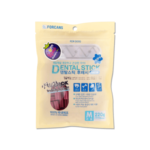 [MANOON] FORCANS  Dental Stick Dog Snack Blueberry Flavour ฟอร์แคน เดลทัลสติ๊ก ขนมขัดฟันสุนัข กลิ่นบูลเบอร์รี่