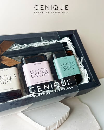 Genique พรีเมี่ยมเซท Giftset  โฮมอโรมา Diffuser 55 ml. 3 ขวด