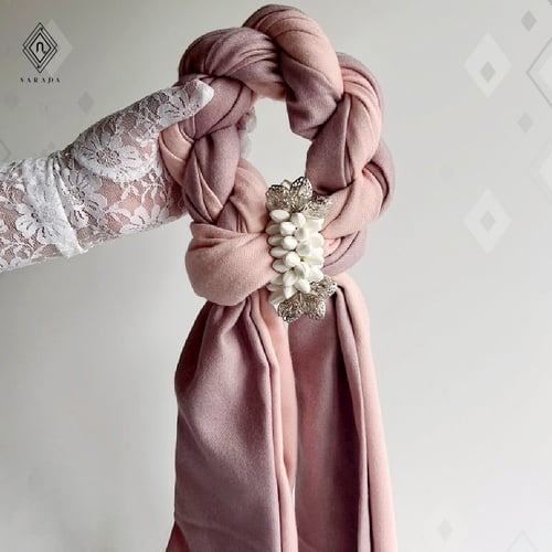 มาลัยวันแม่ มาลัยผ้าแคชเมียร์ 2 Tone ปักชื่อ ของขวัญวันแม่ MS7