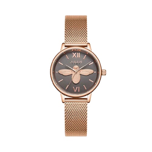 นาฬิกา Julius JS-042 B สายสแตนเลสถัก สีโรสโกลด์