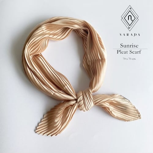 ผ้าพันคอซาตินอัดพลีท Sunrise 01N-707008