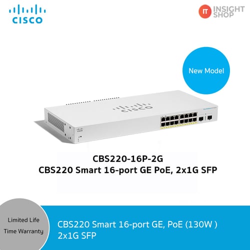 [CBS220-16P-2G-EU] CBS220 Smart 16-port GE,  2x1G SFP with 130W power budget