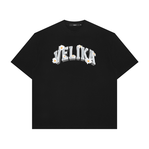 VELIKA DAISY OVERSIZED T-SHIRT BLACK