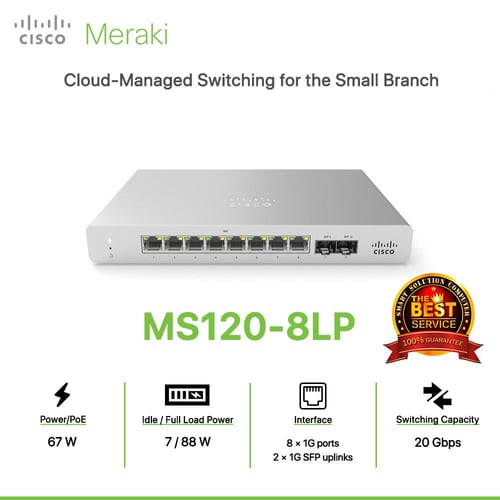 Cisco Meraki MS120-8LP Cloud-Managed Switching for the Small Branch