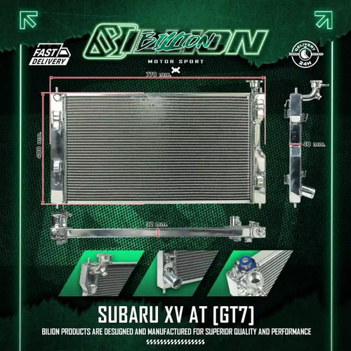 หม้อน้ำอลูมิเนียม Billion 1 ช่องใหญ่ SUBARU XV (GT7) เกียร์ออโต้ | ระบายความร้อนเร็ว ทนร้อน ทนแรงดัน