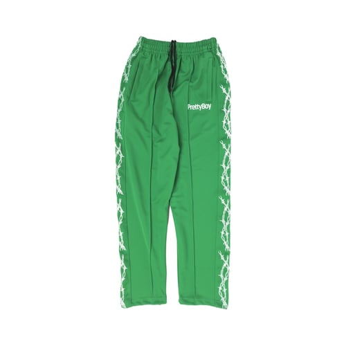 PRETTYBOYGEAR BARB WIRE TRACK PANTS GREEN