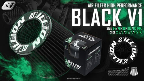กรองอากาศ Billion Black V.1 64mm.-115mm.