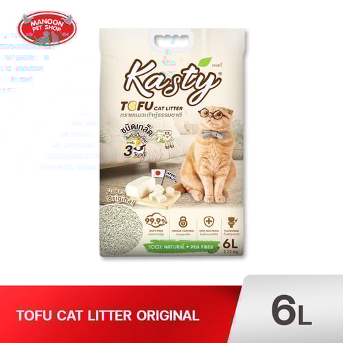 KASTY TOFU ทรายแมวเต้าหู้ Flakes Original 6L.(2.72kg)