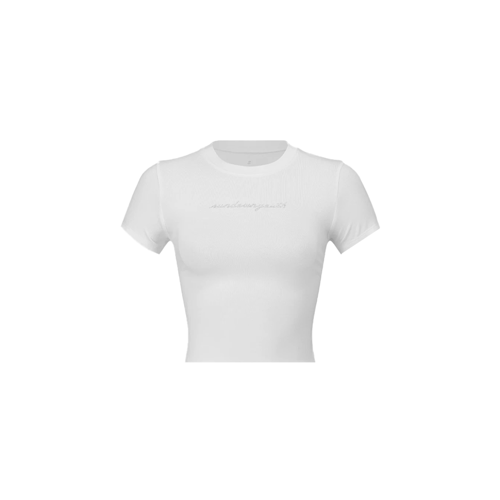 RUNDOWNYOUTH SILVER GLITTER CROP WHITE