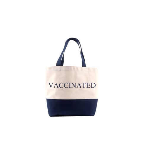 Shopping Bag ใบเล็ก ฐานกรม สกรีน Vaccinated