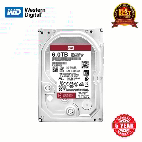 WD 6TB Red Pro NAS Hard Drive 7200RPM, 256MB (WD6003FFBX)