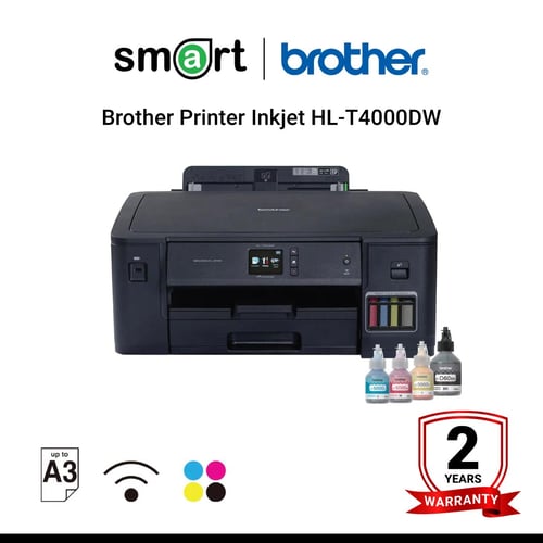 Brother Printer Inkjet HL-T4000DW เครื่องพิมพ์ระบบอิงค์เจ็ท Refill Tank System, พิมพ์สี, ขาวดำ 