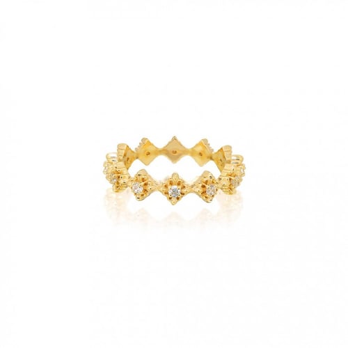 ake ake The Rituals Micro Cross Ring Extreme - 24 Karat Gold แหวนเงินแท้ 925 ทำมือแกะทำมือ ขัดเงาพิเศษ ฝังเพชรสวิส พลอยชวารอฟสกี้ ชุบทองคำแท้ 24 กะรัต