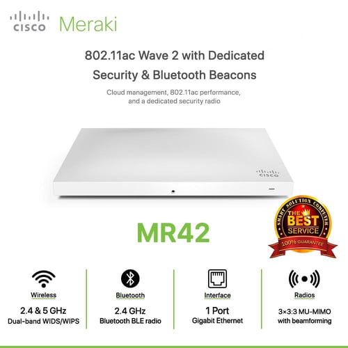 Cisco Meraki MR42 Cloud management, 802.11ac performance, and a dedicated security radio