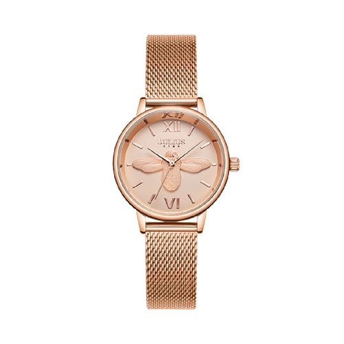 นาฬิกา Julius JS-042 A สายสแตนเลสถัก สีโรสโกลด์
