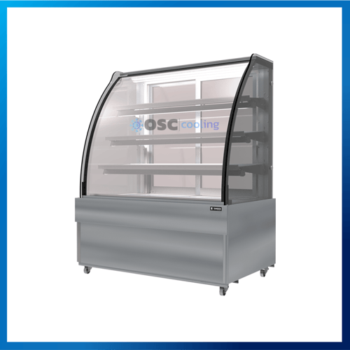 ตู้โชว์เค้กกระจกโค้ง 3 ชั้นวาง กว้าง 90 ซม. สีสแตนเลส 14.1 คิว [SKK-0907Z]