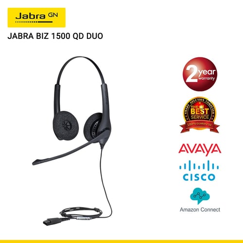 JABRA BIZ 1500 QD DUO (JBA-1519-0157) ชุดหูฟังมีสายสำหรับ Call Center