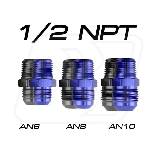 Billion ข้อลดเกลียว 1/2"NPT ออก AN6/AN8/AN10 (BLUE/BLACK)