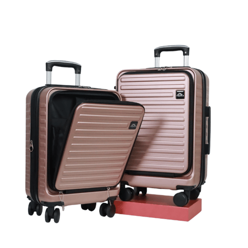 Pegasus กระเป๋าเดินทางเปิดหน้าใส่โน๊ตบุ๊ค ขยายข้าง ถอดล้อได้ รุ่น Luna  ขนาด 18 นิ้ว สีRose Gold
