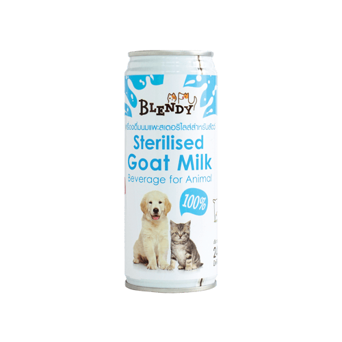Blendy Sterilised Goat Milk Beverage for Animal เบรนดี้ นมแพะสเตอริไลส์แท้ สำหรับสุนัขและแมวทุกวัย ขนาด 245 มิลลิลิตร