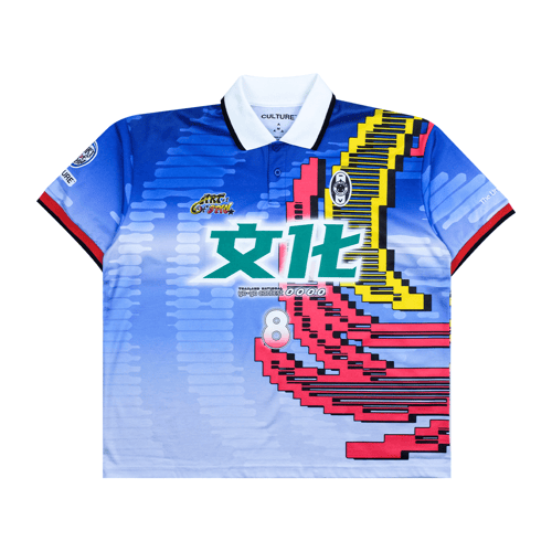 V.A.C CULTURE X WARHEAD X ART OF SPIN OVERSIZED POLO BLUE