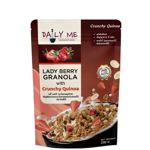 เดลลี่มีกราโนล่าผสมควินัว รสเลดี้เบอร์รี่ 200 กรัม