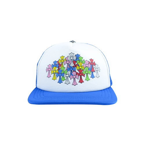 CHROME HEARTS MULTI CROSS TRUCKER CAP BLUE