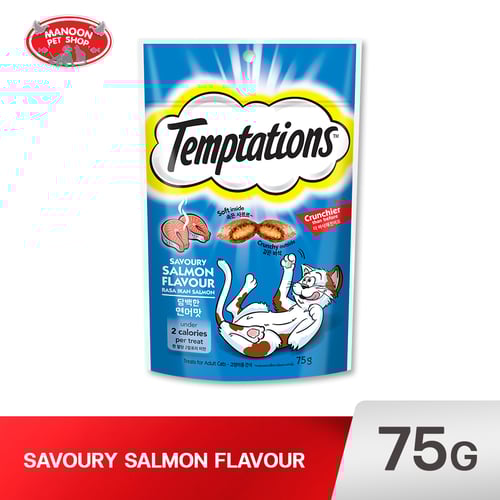 Temptations ขนมแมว รสเซเวอรี่แซลมอน 75g.(1x12)