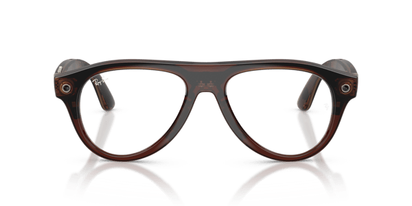 Ray-Ban Meta RW4016 Polished Transparent Umber/Clear to Jade Transitions