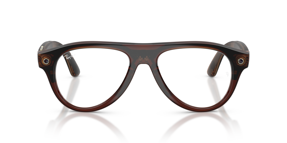 Ray-Ban Meta RW4016 Polished Transparent Umber/Clear to Jade Transitions