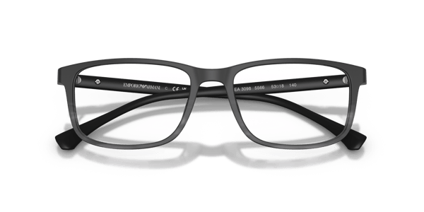 Emporio Armani EA3098 Matte Black & Striped Grey