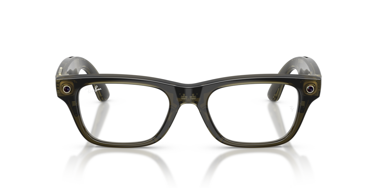 Ray-Ban Meta RW7001 Shiny Transparent Dark Olive/Demo Lens