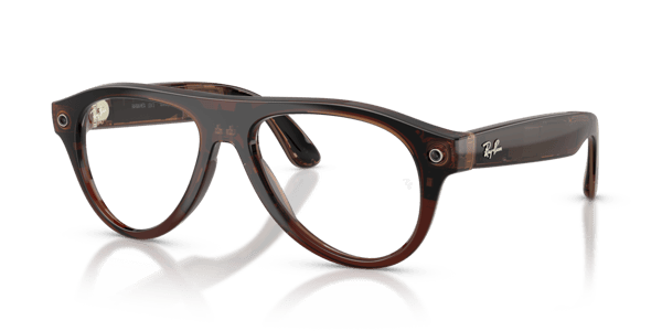 Ray-Ban Meta RW4016 Polished Transparent Umber/Clear to Jade Transitions