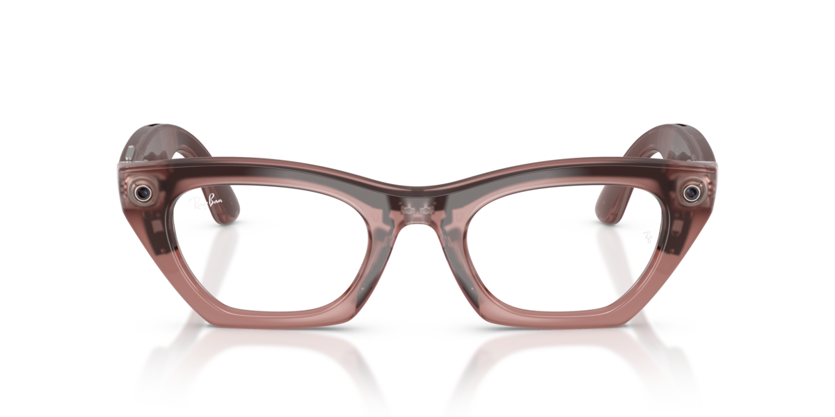 Ray-Ban Meta RW4015 Polished Milky Pink Blush/Clear to Grey Transitions