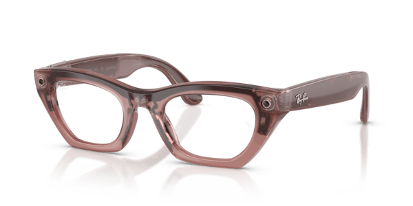 Ray-Ban Meta RW4015 Polished Milky Pink Blush/Clear to Grey Transitions