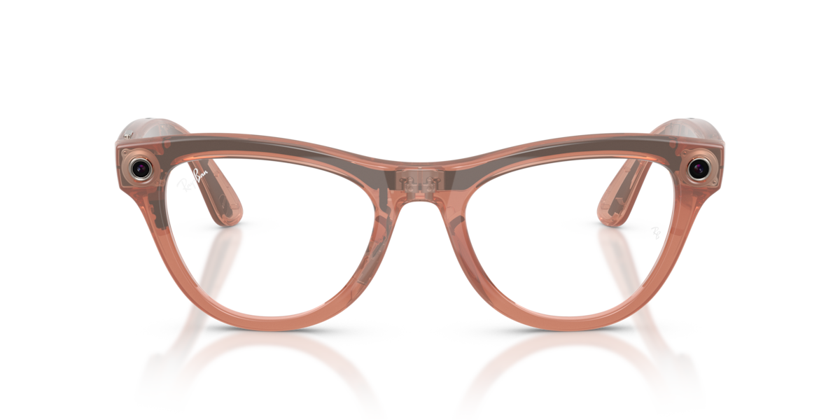 Ray-Ban Meta RW4014 Shiny Peach/Clear to Brown Transitions