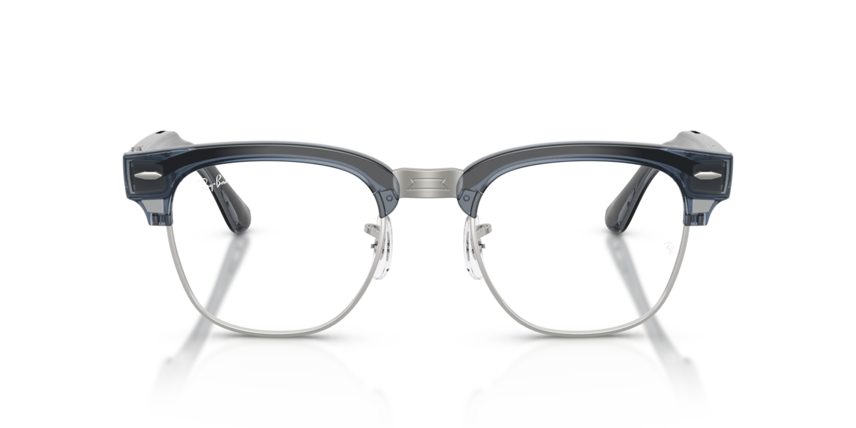 Ray-Ban Meta RW7004 Shiny Transparent Sky Blue/Clear to Sapphire Transitions
