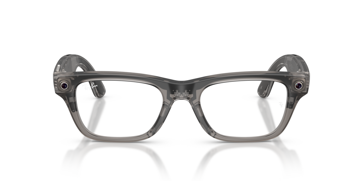 Ray-Ban Meta RW7001 Matte Transparent Ice Grey/Demo Lens