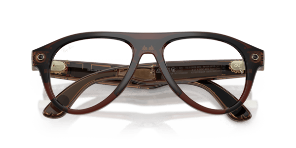 Ray-Ban Meta RW4016 Polished Transparent Umber/Clear to Jade Transitions