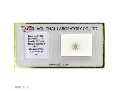 2.022CT CERTIFIED, NATURAL DIAMOND     

Round Bri...