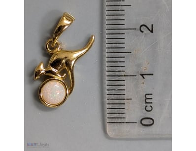 GOLD PLATED STERLING SILVER KANGAROO PENDANT WITH ...