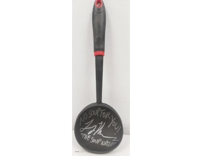 SOUP LADEL SIGNED BY THE SOUP NAZI LARRY THOMAS FR...