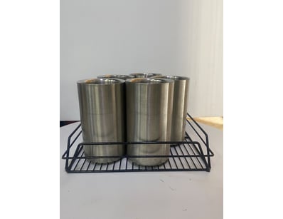 Lo of metal cutlery containers. 20cm x 12cm x 12xm...