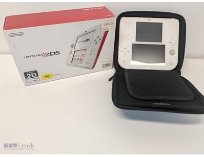 NINTENDO 2DS WHITE AND RED CONSOLE WITH PROTECTIVE...