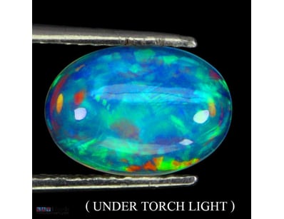 NATURAL 3.04CT OVAL CABOCHON RAINBOW FIRE OPAL    ...